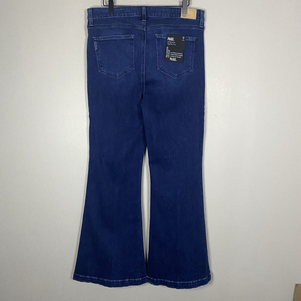 Paige Genevieve NWT high rise flare wide jean sail away dark wash 33 NEW - Picture 8 of 13